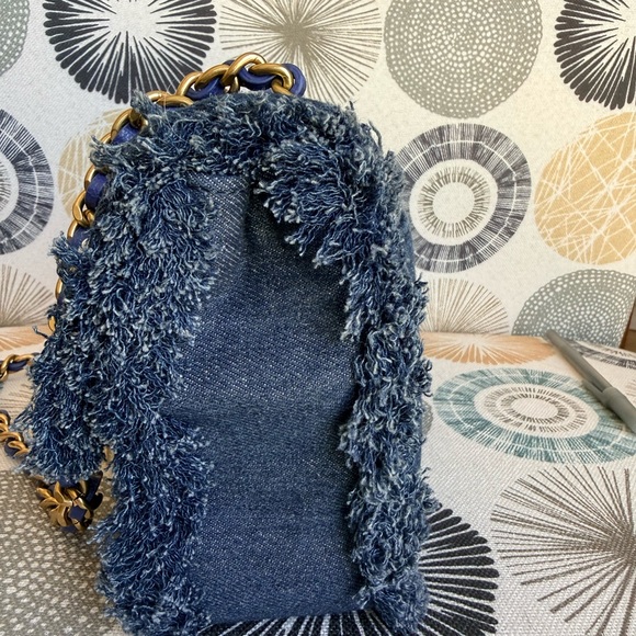 Karl Lagerfeld Denim Blue Pearl Embellished Shoulder Bag NWT and Dust Bag - Picture 8 of 14